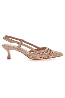 Décolleté slingback cipria intrecciate con tacco basso Mon Dieu 1601