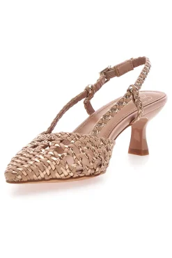 Décolleté slingback cipria intrecciate con tacco basso Mon Dieu 1601