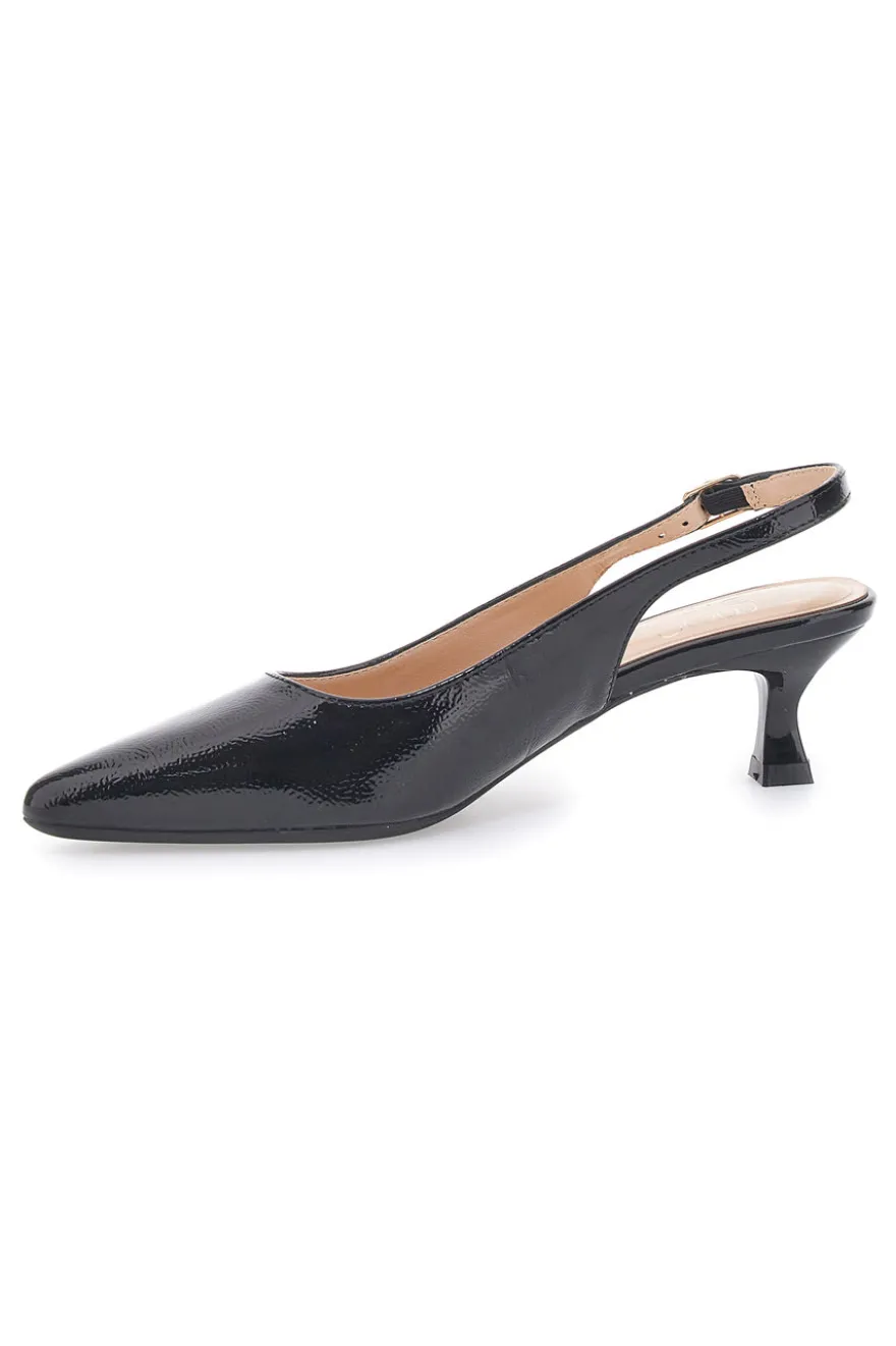Dècolletè slingback in vernice nera MON DIEU FDS246C