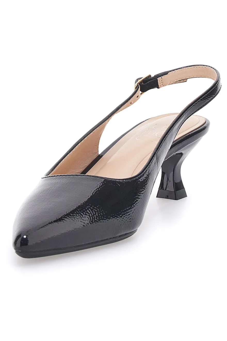 Dècolletè slingback in vernice nera MON DIEU FDS246C