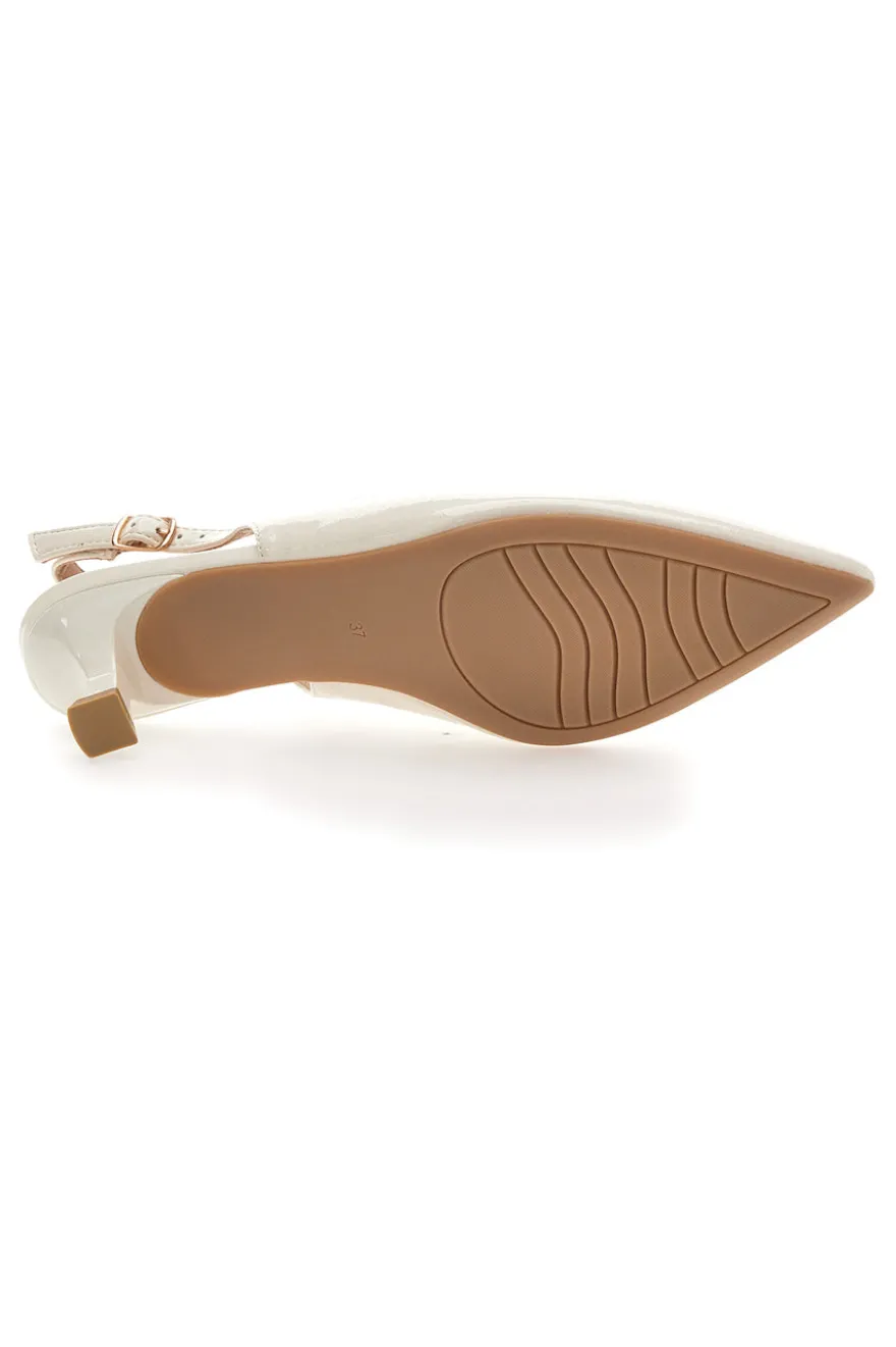 Décolleté Slingback in Vernice Beige MON DIEU FDS246C
