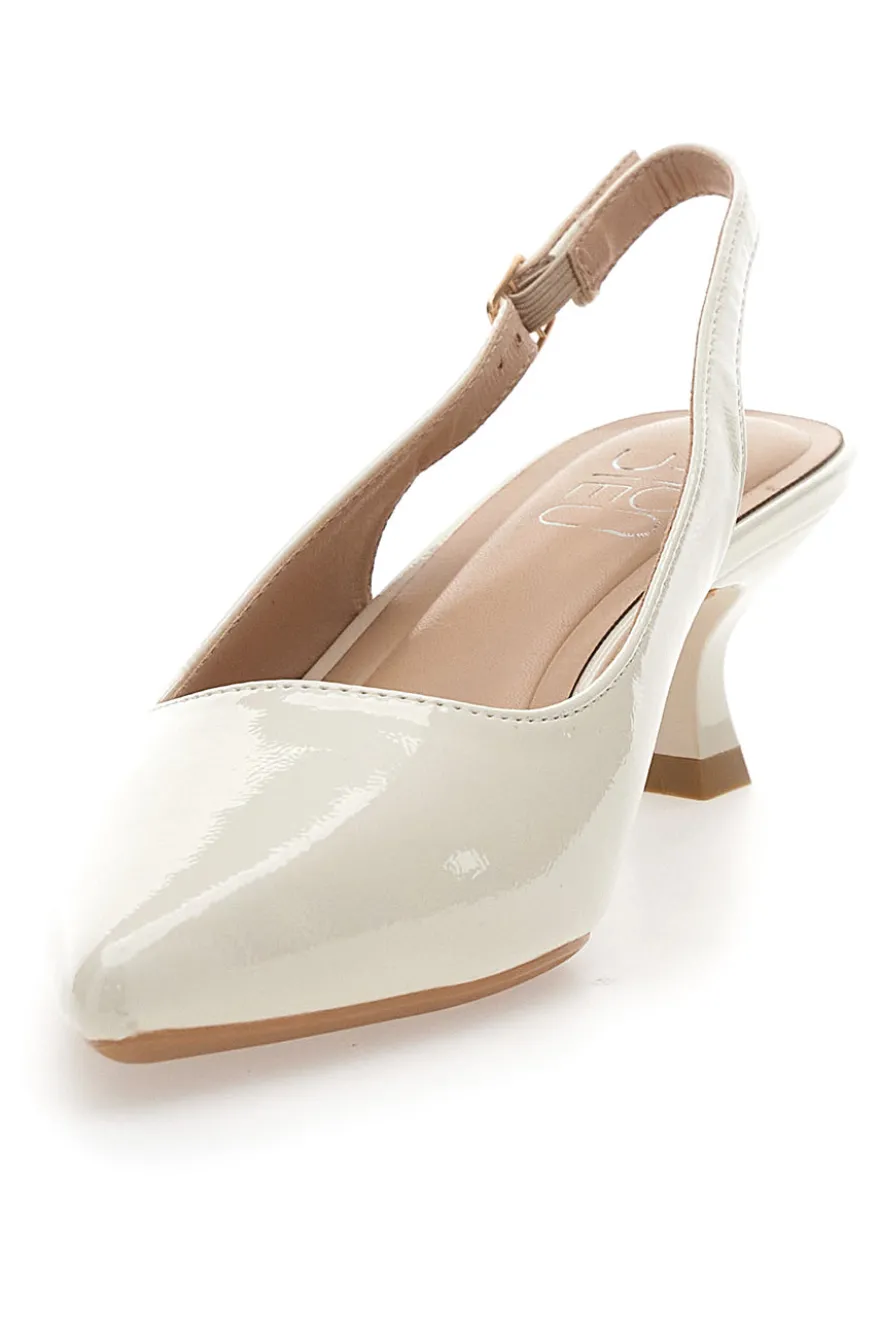 Décolleté Slingback in Vernice Beige MON DIEU FDS246C