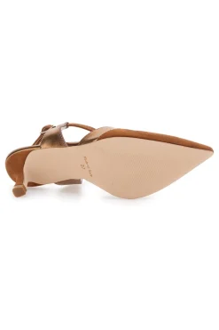 Décolleté slingback marrone con cinturino Made in Italy Pittarello Glam 4003