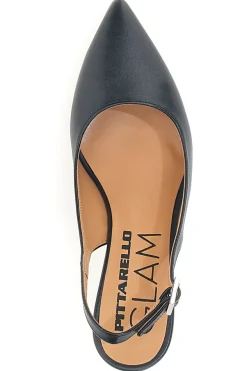 Décolleté slingback nera con tacco Pittarello Glam 934