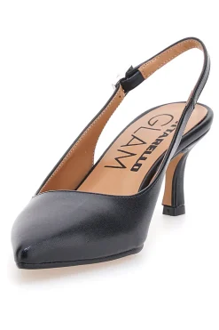 Décolleté slingback nera con tacco Pittarello Glam 934