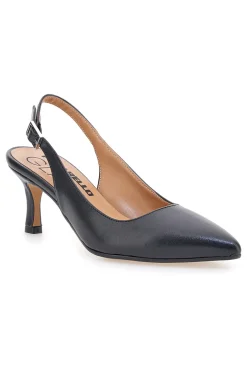Décolleté slingback nera con tacco Pittarello Glam 934