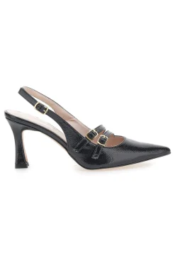 Décolleté Slingback Nere a Punta Effetto Vernice PITTARELLO GLAM 3591