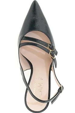 Décolleté Slingback Nere a Punta Effetto Vernice PITTARELLO GLAM 3591