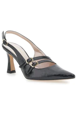 Décolleté Slingback Nere a Punta Effetto Vernice PITTARELLO GLAM 3591