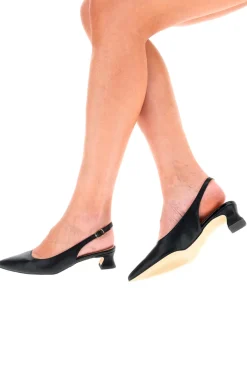 Décolleté Slingback Nere a Punta con Tacco Basso PITTARELLO GLAM 3614