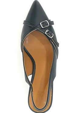 Décolleté Slingback Nere a Punta con Cinturini Decorativi LE HAVRE PARIS CMJ2405315