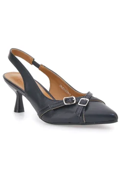 Décolleté Slingback Nere a Punta con Cinturini Decorativi LE HAVRE PARIS CMJ2405315