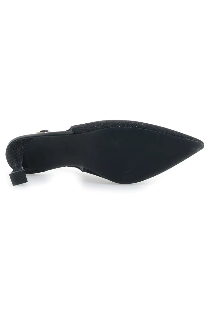 Décolleté Slingback Nere a Punta FIRST LADY P529
