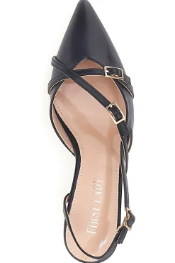 Décolleté Slingback Nere con Cinturini FIRST LADY 9532