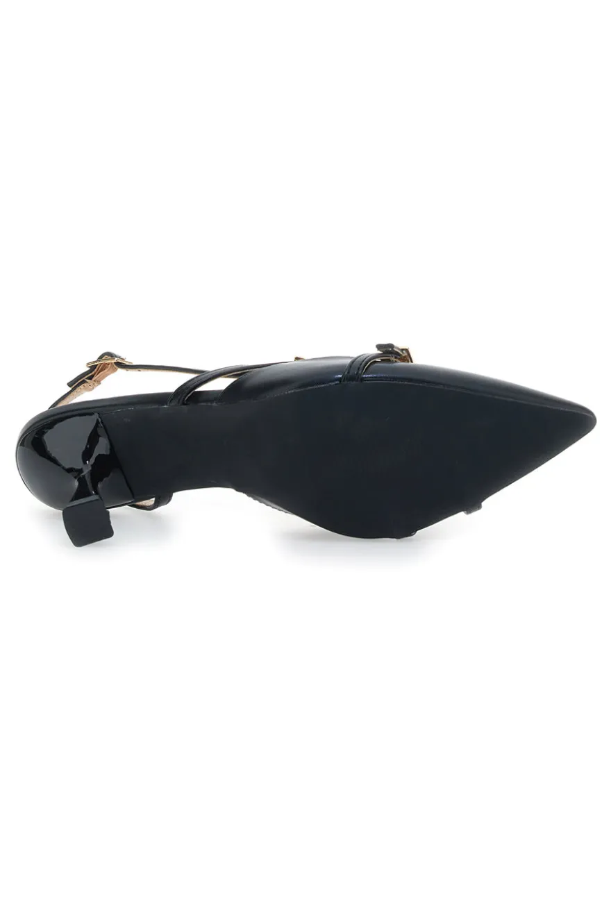 Décolleté Slingback Nere con Cinturini FIRST LADY 9532