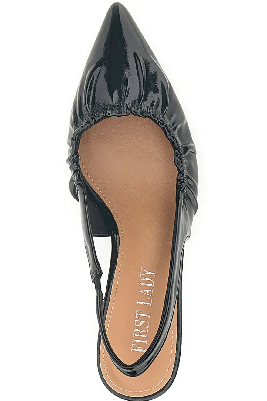 Décolleté Sling-back Nere Con Tacco First Lady P593