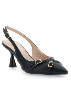 Décolleté Slingback Nere con Cinturini Decorativi FIRST LADY P531