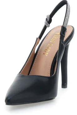 Décolleté Slingback Nere con Tacco Alto FIRST LADY P528