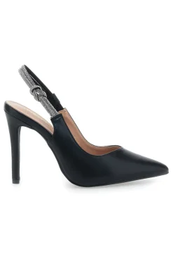 Décolleté Slingback Nere con Tacco Alto FIRST LADY P528