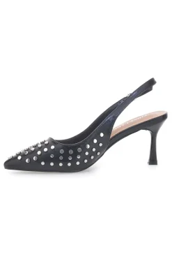 Décolleté Sling-back Nere Con Borchie First Lady P591