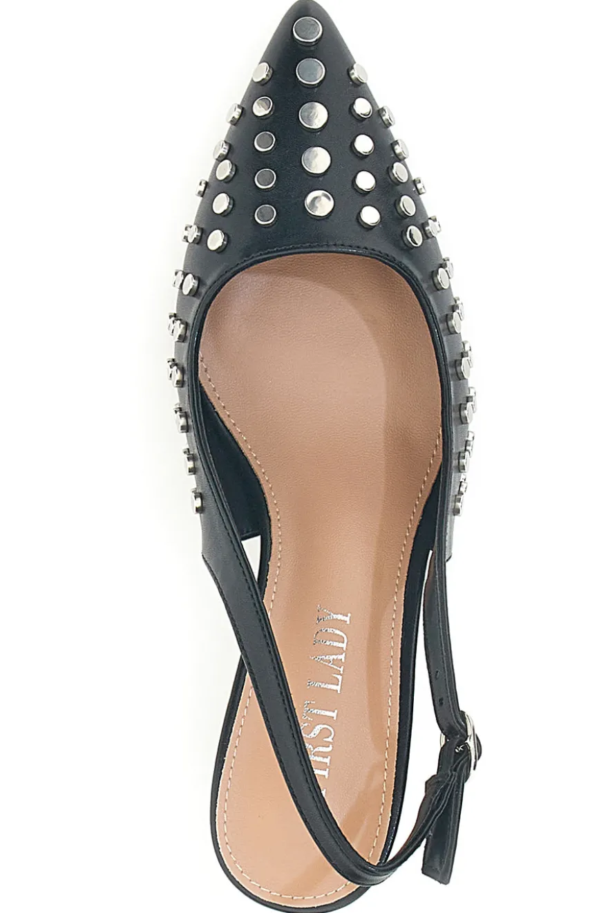 Décolleté Sling-back Nere Con Borchie First Lady P591