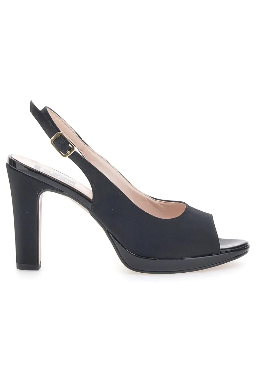 Décolleté Slingback Nere Effetto Raso PITTARELLO LOVE 4477