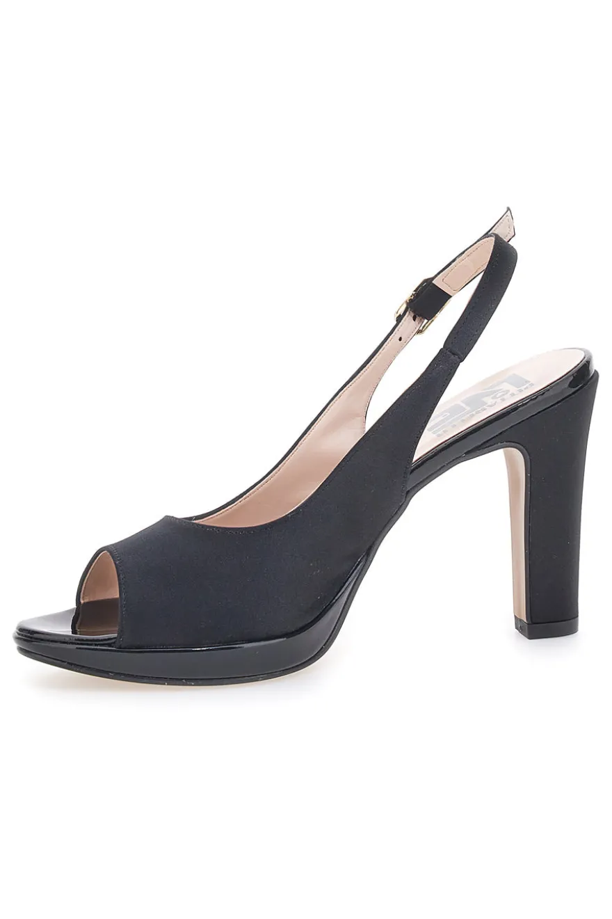 Décolleté Slingback Nere Effetto Raso PITTARELLO LOVE 4477
