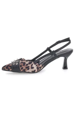 Décolleté Slingback Nere Leopardate a Punta LE HAVRE PARIS APY22