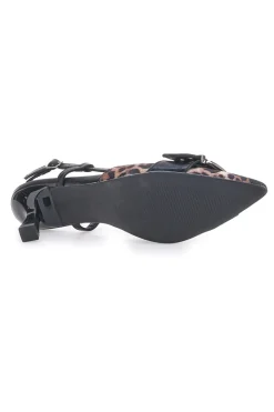 Décolleté Slingback Nere Leopardate a Punta LE HAVRE PARIS APY22