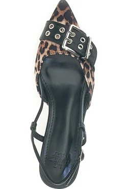 Décolleté Slingback Nere Leopardate a Punta LE HAVRE PARIS APY22