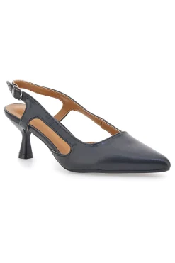 Décolleté slingback neri a punta con tacco Le Havre Paris AP25S10E