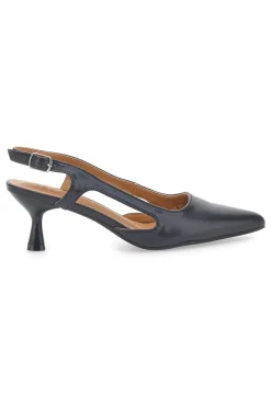 Décolleté slingback neri a punta con tacco Le Havre Paris AP25S10E