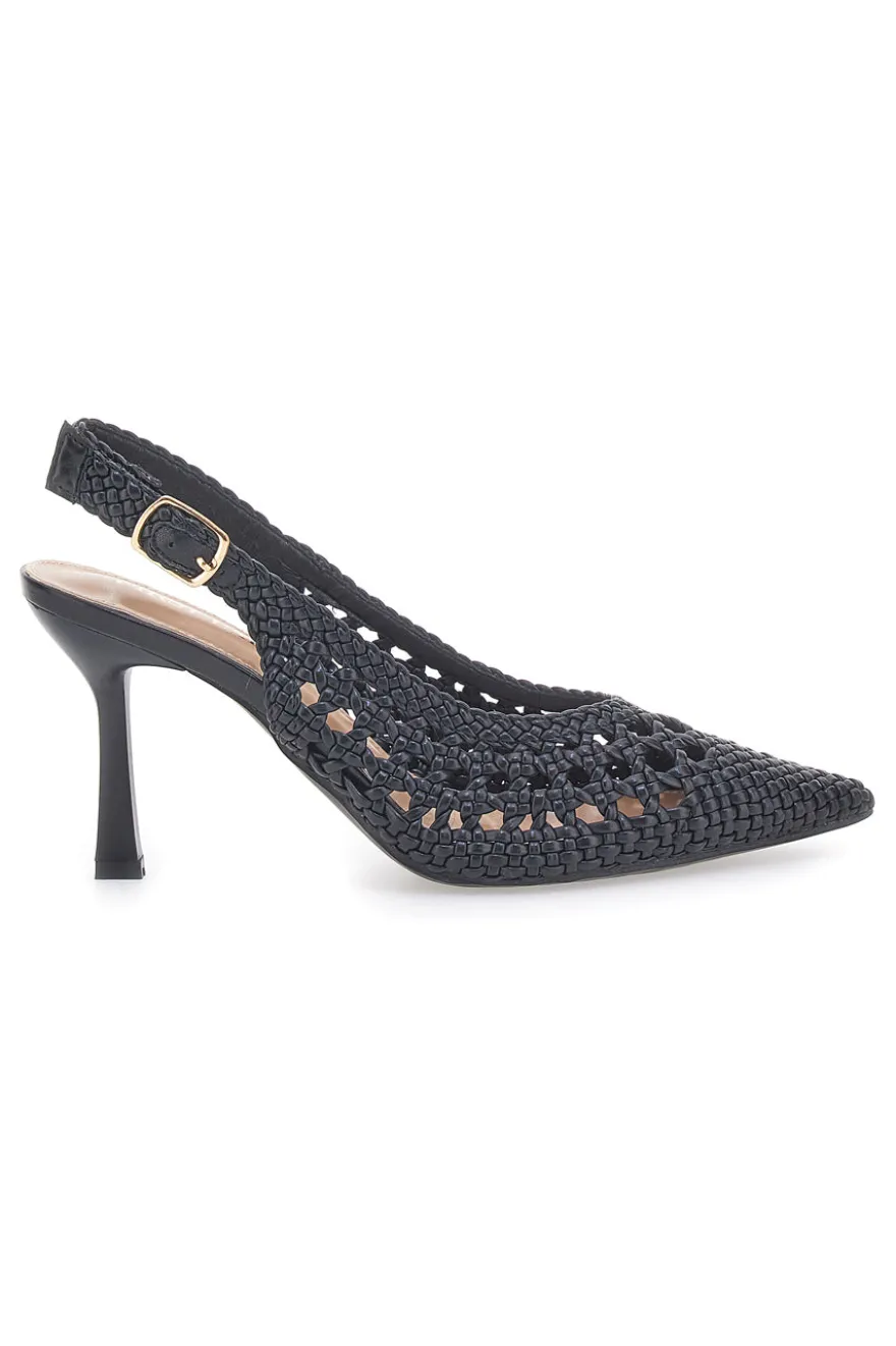 Décolleté Sling-back Nero First Lady P588