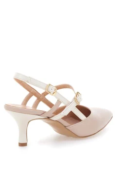 Décolleté Slingback Nude a Punta con Cinturini Bianchi PITTARELLO COUTURE 1175