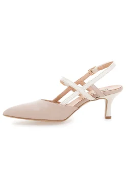 Décolleté Slingback Nude a Punta con Cinturini Bianchi PITTARELLO COUTURE 1175