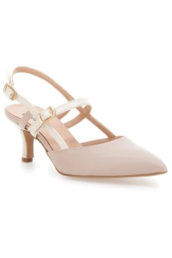 Décolleté Slingback Nude a Punta con Cinturini Bianchi PITTARELLO COUTURE 1175