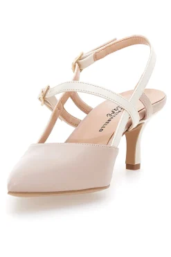 Décolleté Slingback Nude a Punta con Cinturini Bianchi PITTARELLO COUTURE 1175