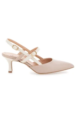 Décolleté Slingback Nude a Punta con Cinturini Bianchi PITTARELLO COUTURE 1175