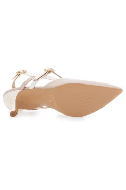 Décolleté Slingback Nude a Punta con Cinturini Bianchi PITTARELLO COUTURE 1175