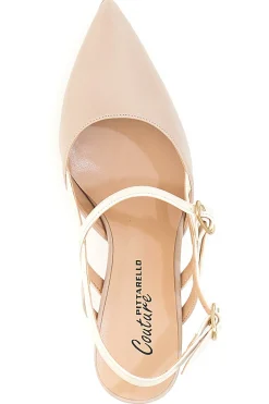 Décolleté Slingback Nude a Punta con Cinturini Bianchi PITTARELLO COUTURE 1175