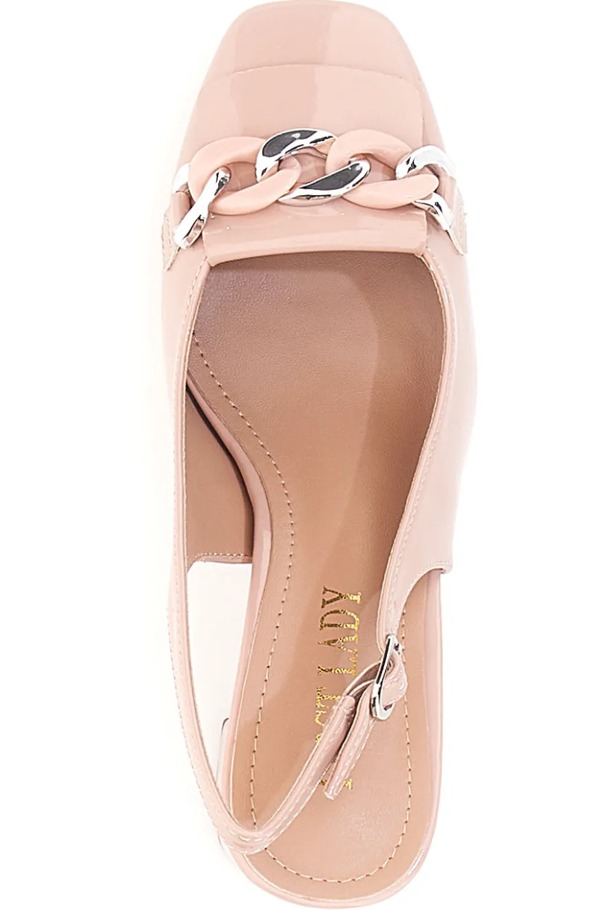 Décolleté Slingback Nude con Fibbia FIRST LADY 586