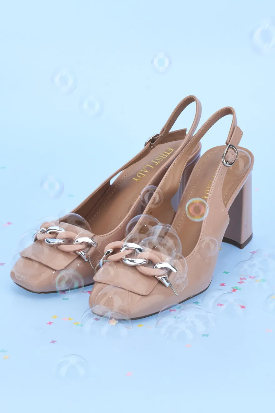 Décolleté Slingback Nude con Fibbia FIRST LADY 586