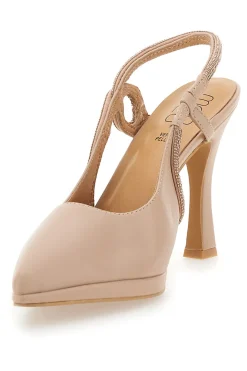 Décolleté Slingback Nude con Punta Sfilata e Cinturino con Strass Mon Dieu 1929S30