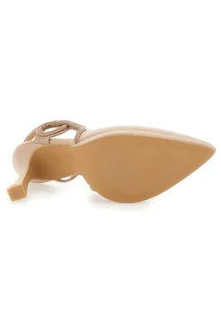 Décolleté Slingback Nude con Punta Sfilata e Cinturino con Strass Mon Dieu 1929S30