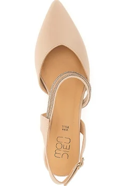 Décolleté Slingback Nude con Punta Sfilata e Cinturino con Strass Mon Dieu 883153