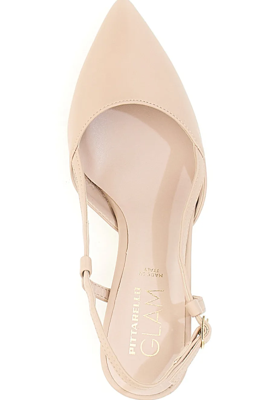 Décolleté Slingback Nude con Tacco Medio PITTARELLO GLAM 3358