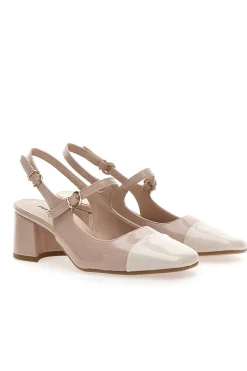 Décolleté Slingback Nude con Tacco a Blocco e Punta Squadrata PITTARELLO C508