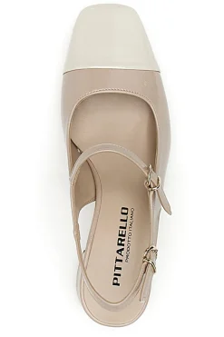 Décolleté Slingback Nude con Tacco a Blocco e Punta Squadrata PITTARELLO C508