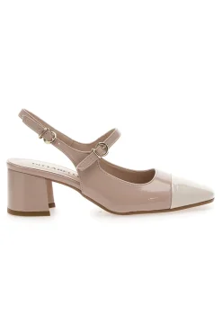 Décolleté Slingback Nude con Tacco a Blocco e Punta Squadrata PITTARELLO C508