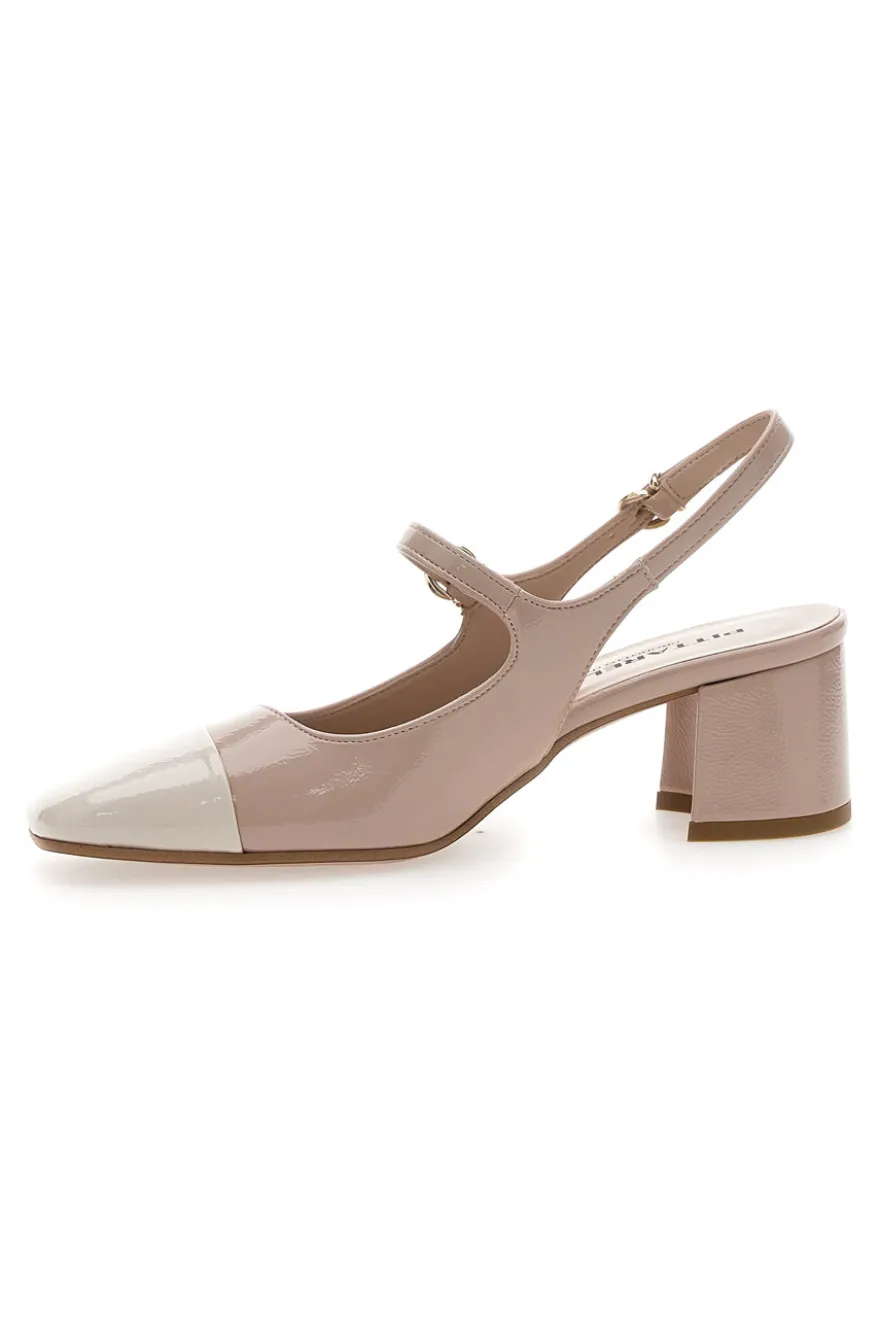 Décolleté Slingback Nude con Tacco a Blocco e Punta Squadrata PITTARELLO C508